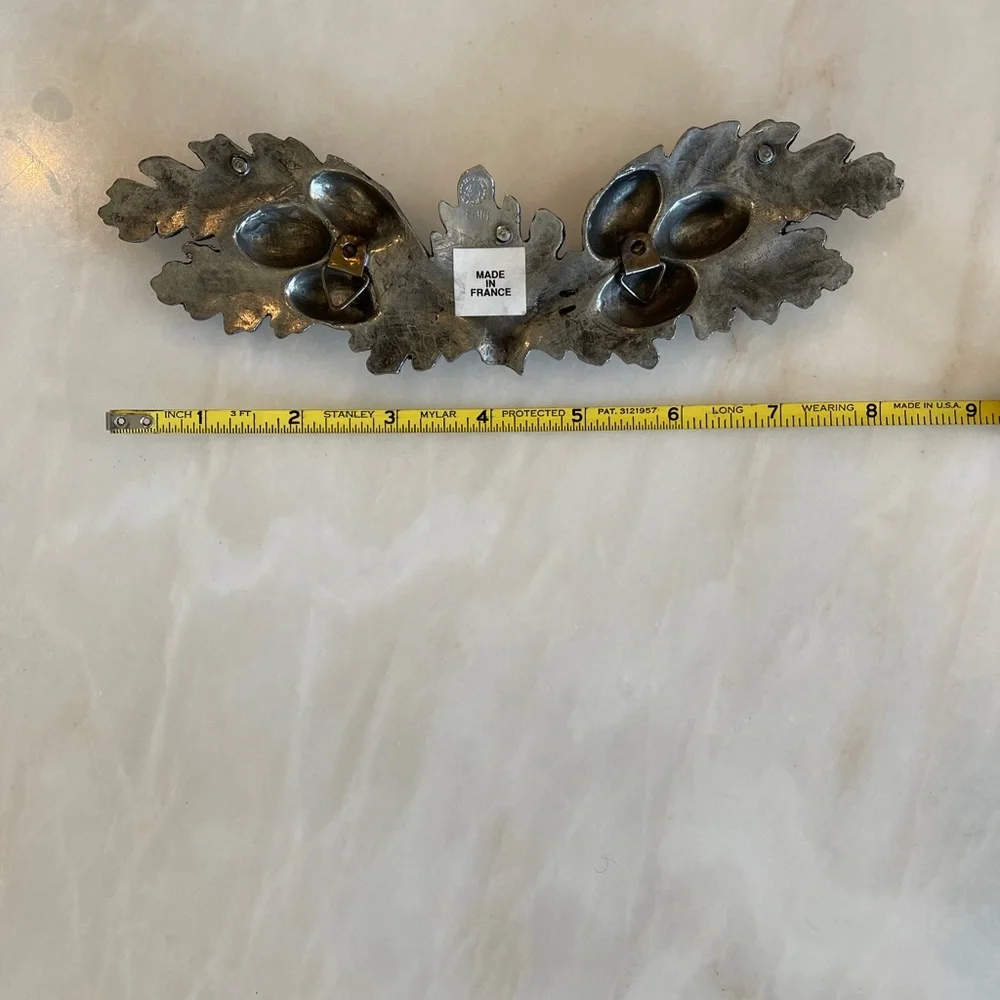 La Matron L’Etain Pewter Acorn Leaf Triple Hook 8